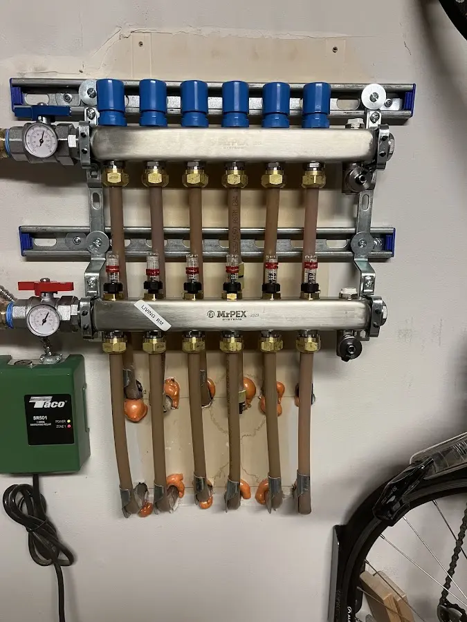 Plumber performing Gas Line Installation at a residential property in Farrell